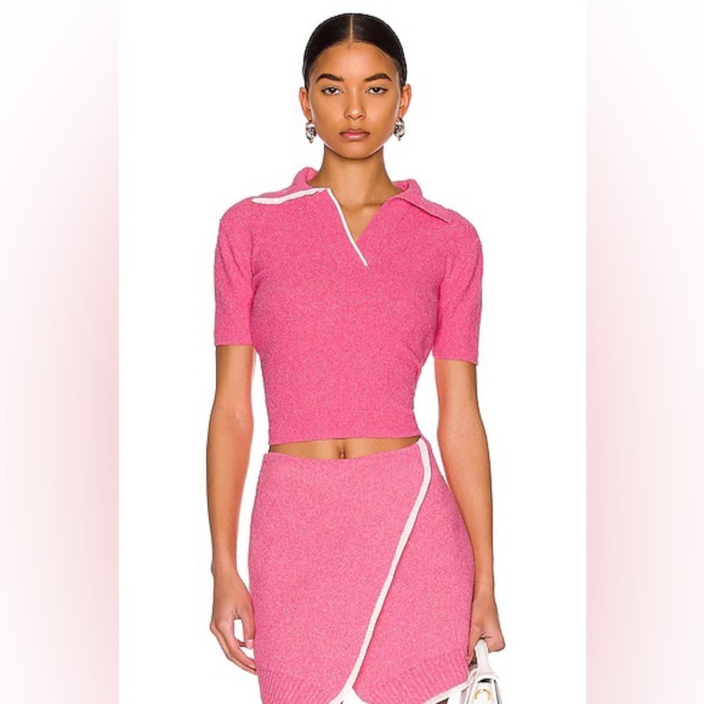JACQUEMUS Pink Le Polo Bagnu Polo & Pink 'La Jupe Bagnu' Skirt